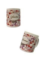 Coffee Mug White with Floral Yaama by Sisters Under the Skin