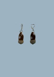 Brown Seed with Dotted Earrings