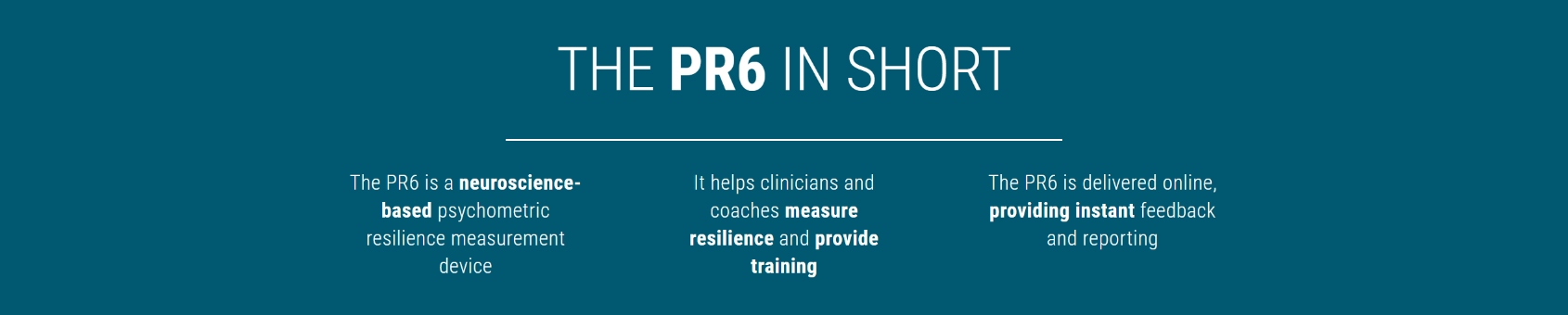 PR6 Resilience Assessment,Certification & Training t Talent Tools