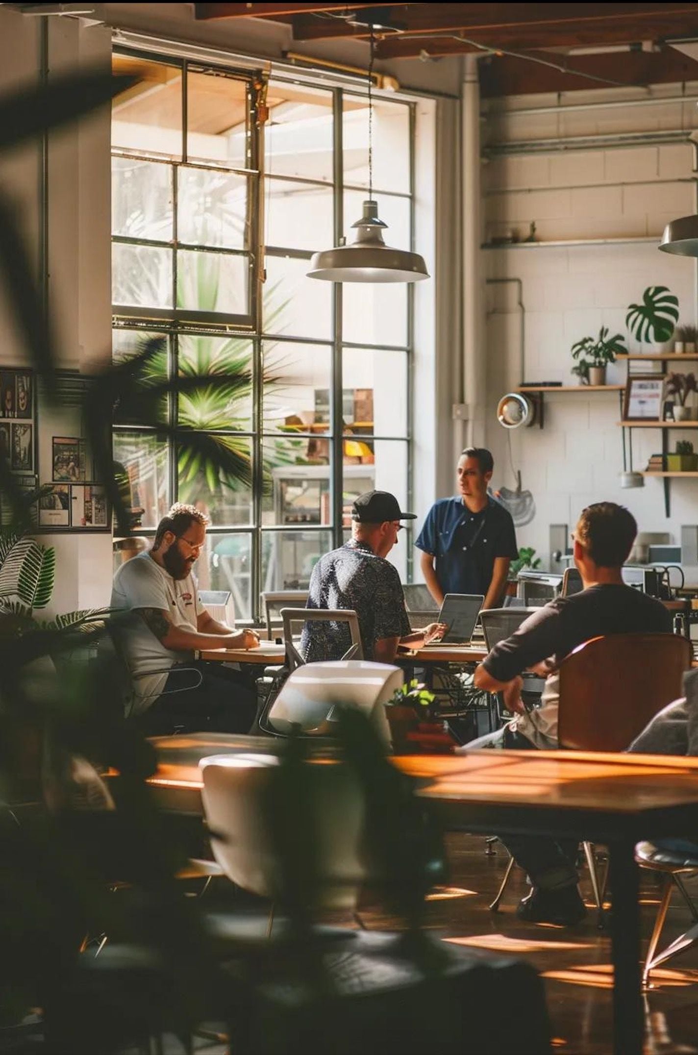 modern trades workplace with team of australian workers