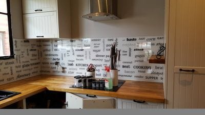 High heat polymer printed splashbacks Bonethane