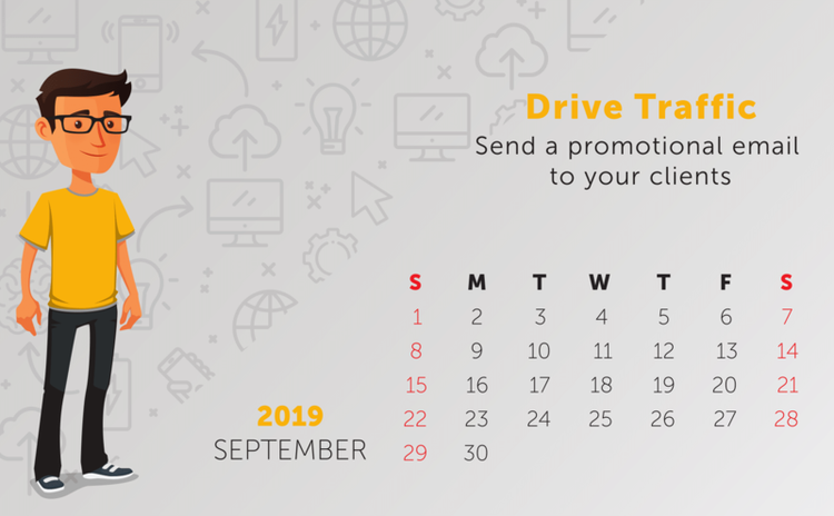 Tip: Drive Traffic - Send a promotional email to your clients
