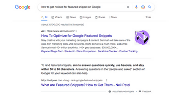 How to get your website to appear in Google's featured snippets?