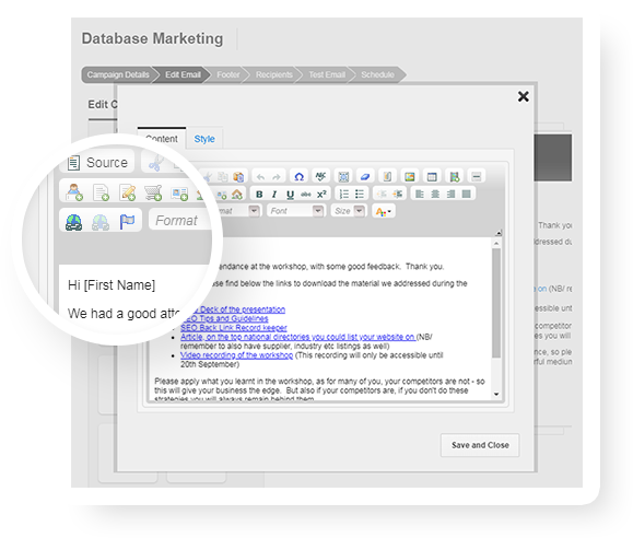 Email Editor | Email Marketing | Database Marketing | DBM | Website Builder