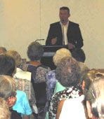 Publicious Director and Author Andy McDermott speaking at the Brisbane Library