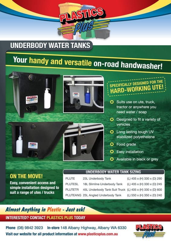 Under Tray Ute Tank Angled 25L