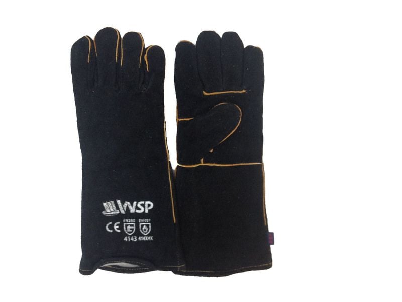 A Grade cow split leather and Kevlar Welders gloves - black/gold A Grade cow split leather and Kevlar Welders gloves - black/gold