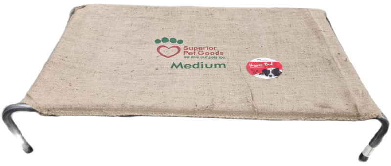 Raised Hessian Dog Bed Raised Hessian Dog Bed