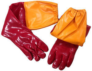 60cm red PVC gloves