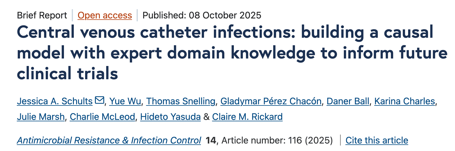 Mapping the Risk: Causal Model for Central Line Infections
