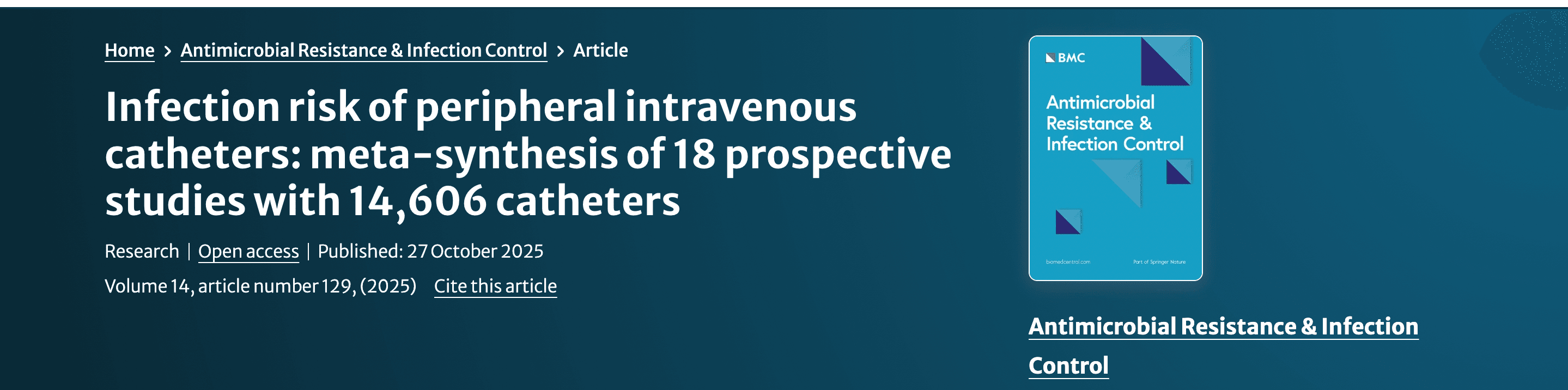 Infection Risk with PIVCs: What Large-Scale Australian Data Shows