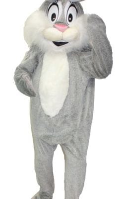 Easter Bunny Grey Mascot