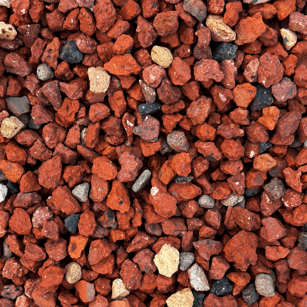 exposed aggregate crushed brick