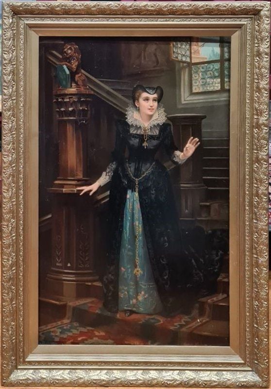 Post Image restoration on torn canvas - repaired, cleaned, varnished and framed artwork Restoration Images Image -61145cbc5101e