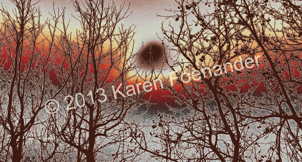 Trees in Red and Beige - Karen Foenander