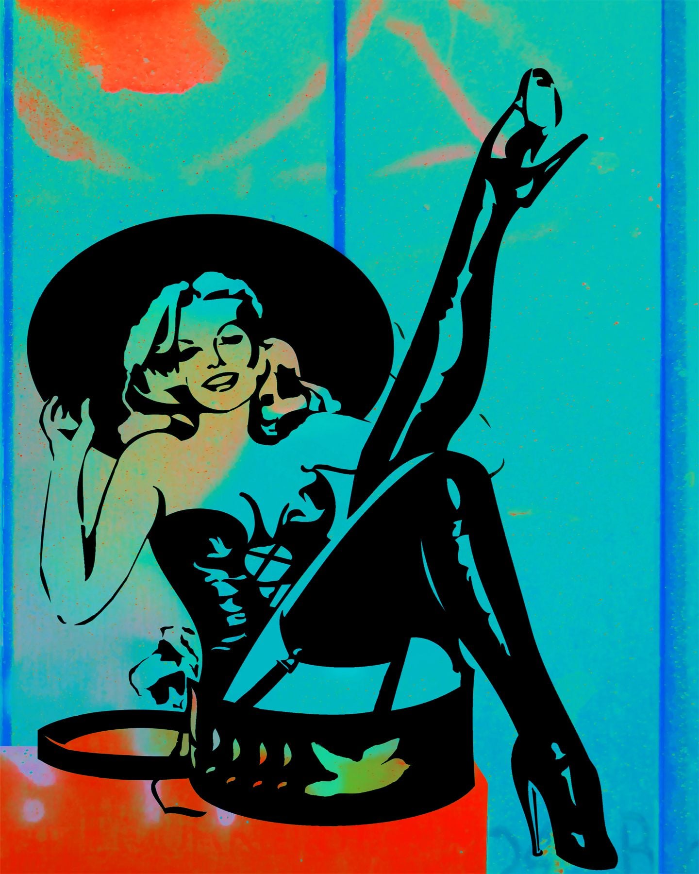Peace Bombshell Red Turqoise Jan Neil