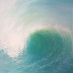 Wave - Vertical Aqua by Imelda Donnelly