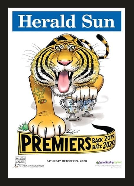 AFL Premiers 2020 Richmond Tigers Poster