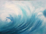 Wave - horizontal blue by Imelda Donnelly