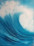 Wave - Vertical Blue by Imelda Donnelly