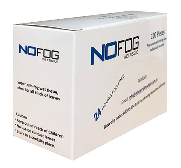 Box of 100 Disposable No Fog Wet Tissue Wipes