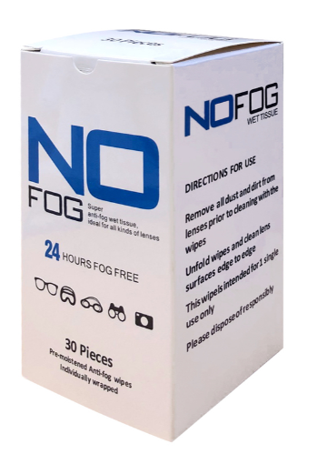 Box of 30 Disposable No Fog Wet Tissue Wipes