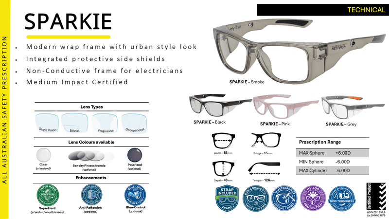 Ugly Fish SPARKIE Prescription Safety Glasses