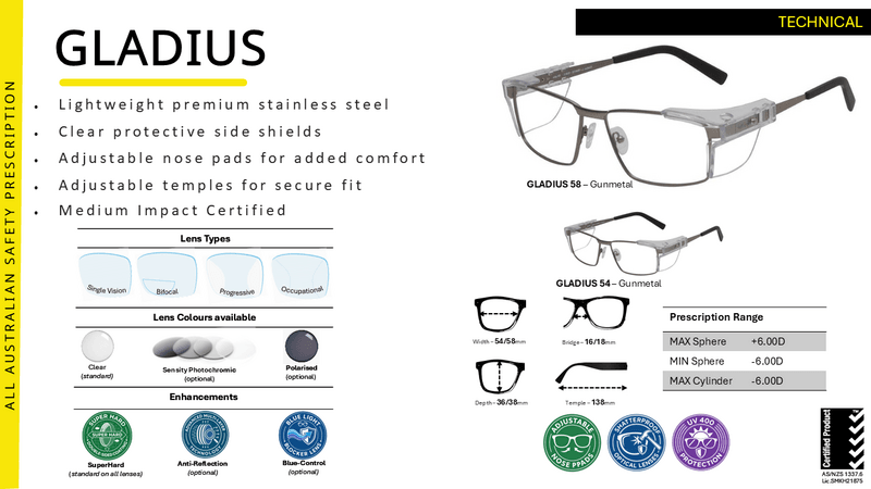 Ugly Fish Gladius Prescription Safety Glasses
