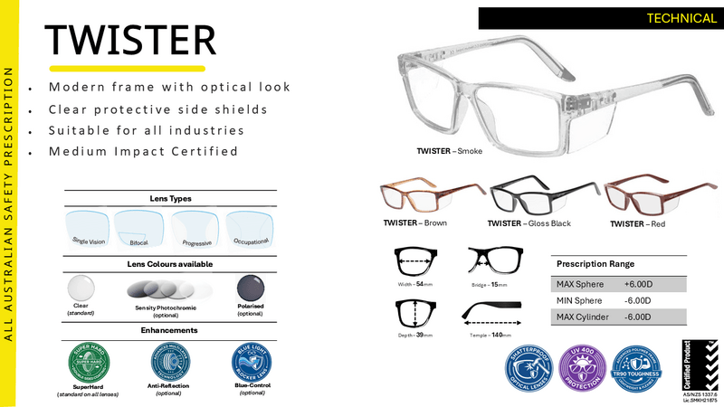 Ugly Fish TWISTER Prescription Safety Glasses