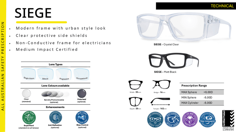 Matador SIEGE Prescription Safety Glasses