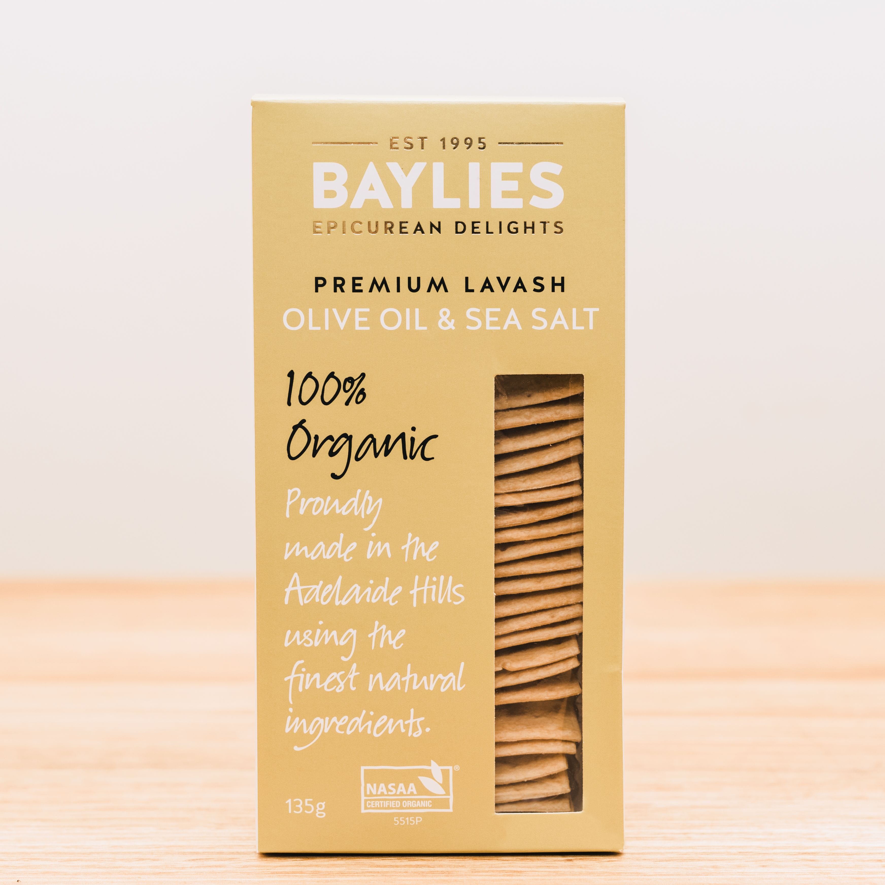Baylies Organic Lavash Olive Oil & Sea Salt 135g