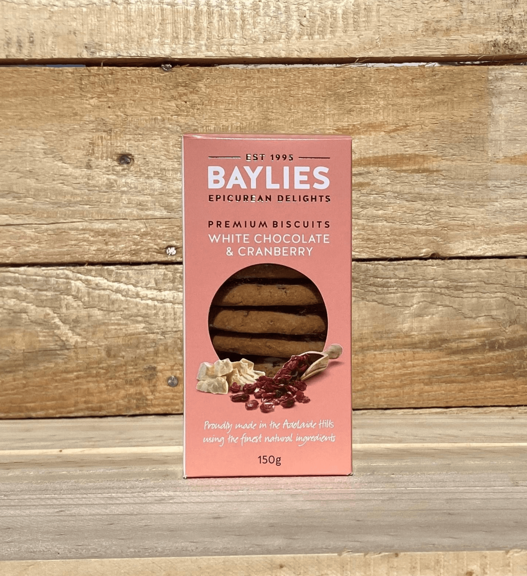 Baylies Premium White Chocolate & Cranberry Biscuits 150g