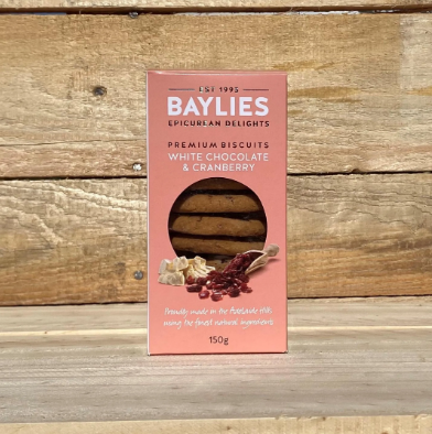 Baylies Premium White Chocolate & Cranberry Biscuits 150g