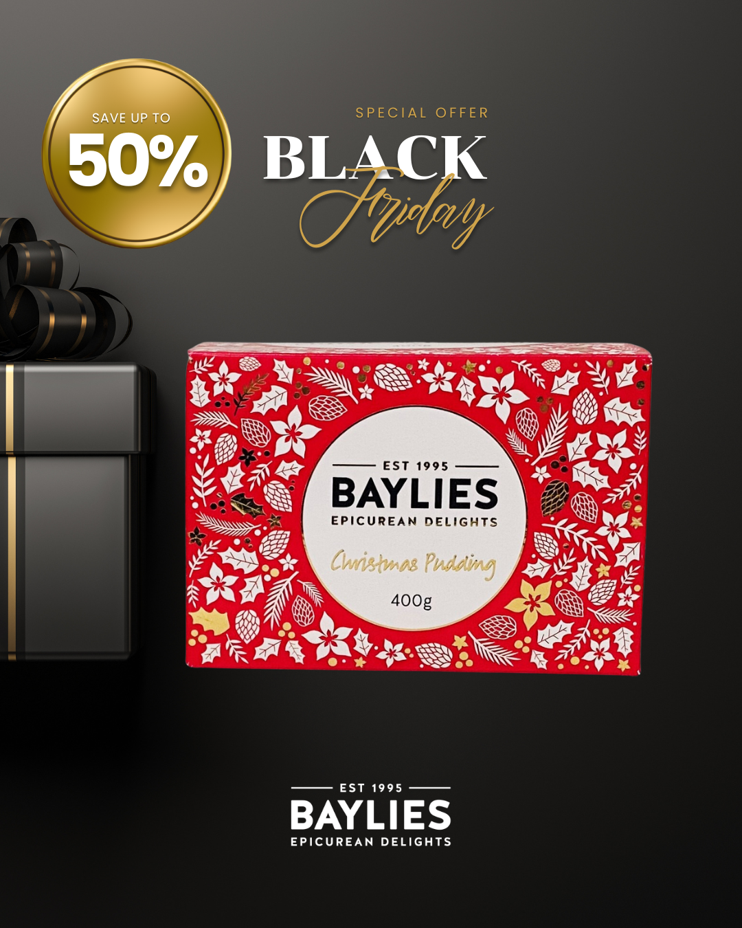 Baylies Christmas Pudding Gift Boxed 400g