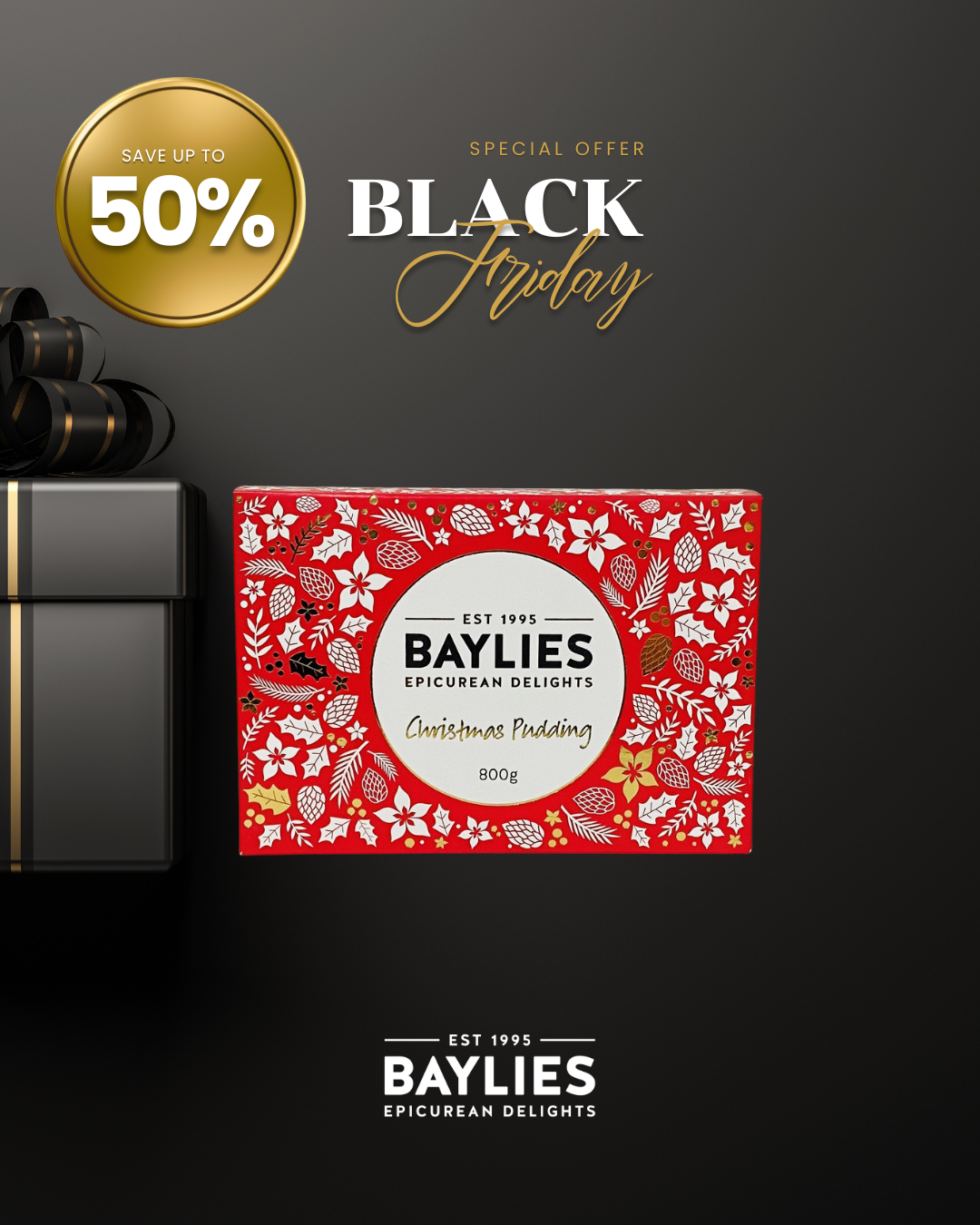 Baylies Christmas Pudding Gift Boxed 800g