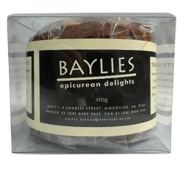 Baylies Christmas Cake 450g in Clear Box