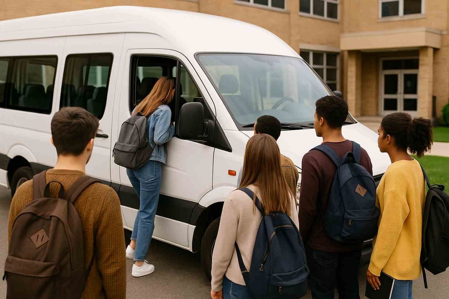 12 passenger bus rental for school and university groups