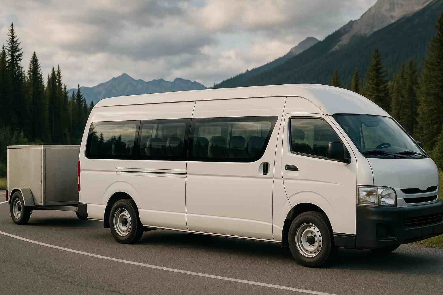 12 passenger bus rental with a trailer