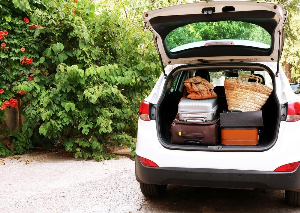 rent a car and pack the car for your weekend getaway