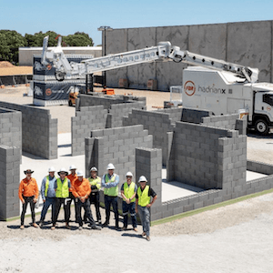 Hadrian X robot builds its first outdoor building