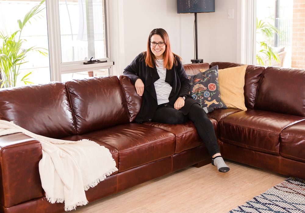 Plush leather lounge sale deals