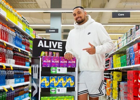 Nick Kyrgios-backed ‘no sugar’ probiotic soft drink ALIVE launches in Coles