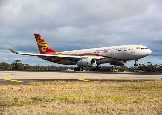 Hainan Airlines back in Melbourne as Chinese visitor numbers rise