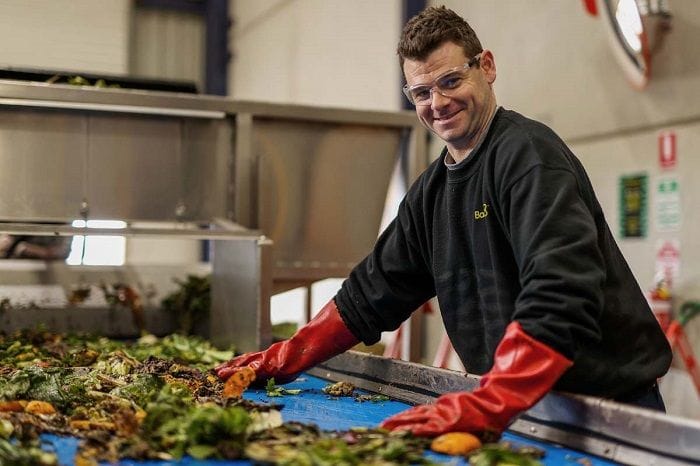 Agri-sustainability operator John Makin processing food waste.