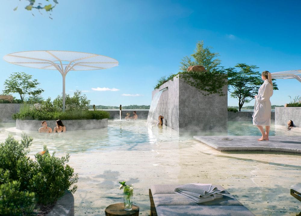 Render of the Tawarri Hot Springs retreat (Provided)