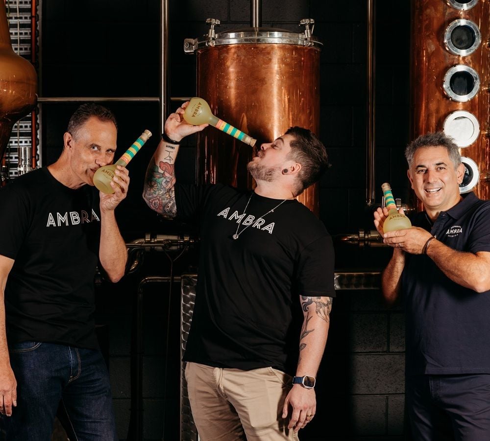 (L-R) Ambra co-owners Peppe Fusco, Finn Healey and Nando Focareta