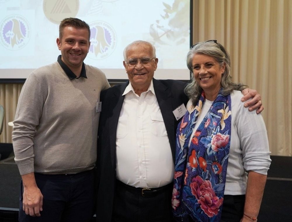 Procal Dairies co-founder Nick Thyssen, centre, with chief executive Laney Quinn and Taylor Quinn at the announcement of the Anacacia partnership