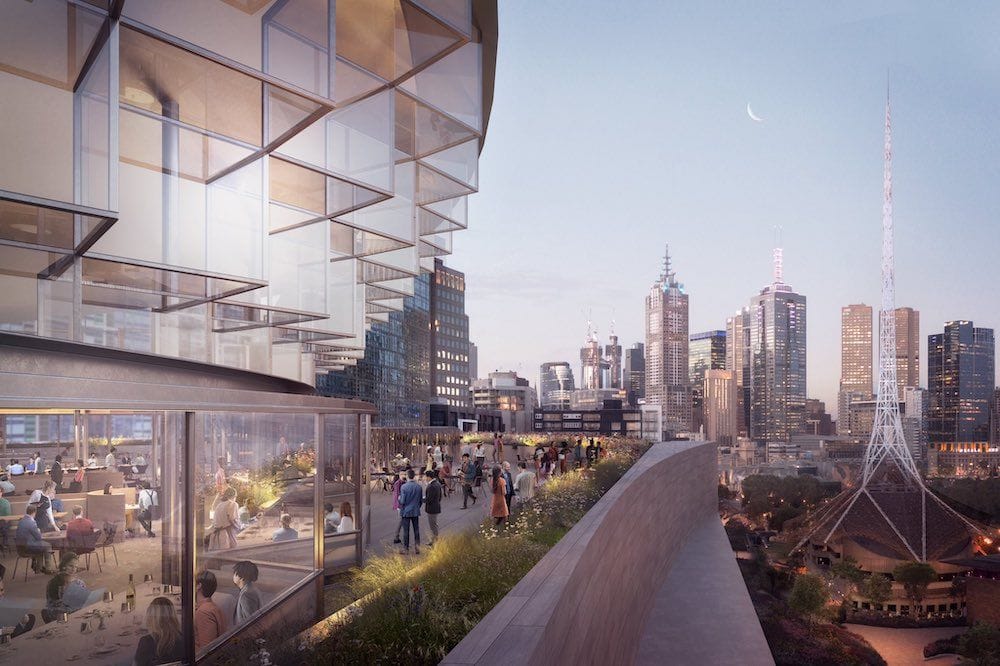 Artist impression of 18,000sqm building The Fox: NGV Contemporary.