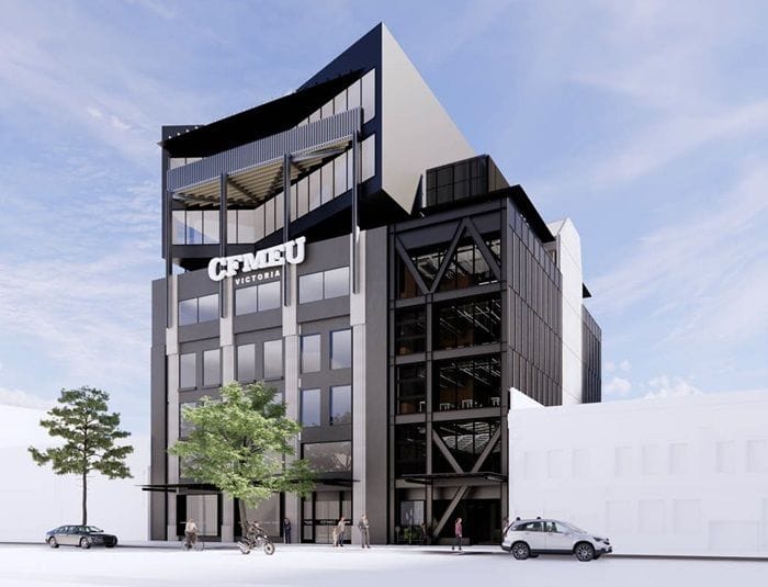 A render of the CFMEU project.