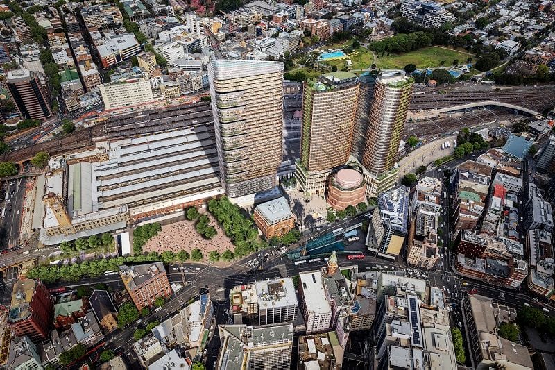 Artist's impression of Central Place Sydney within the Tech Central precinct.